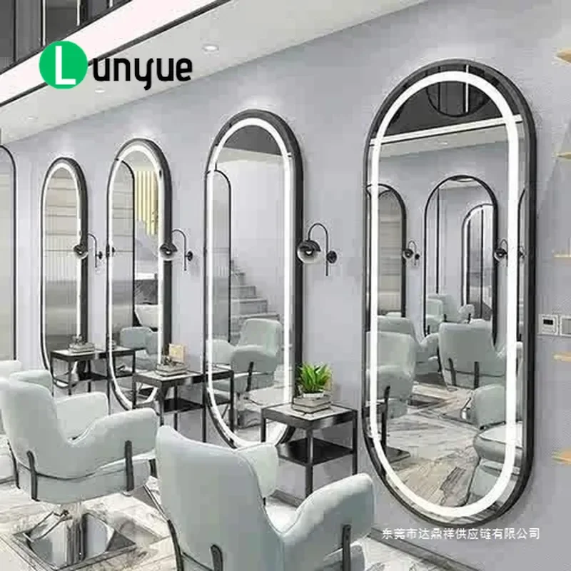 Barber shop mirror hair dedicated Internet celebrity mirror full-body mirror wall-mounted luminous new wall-mounted
