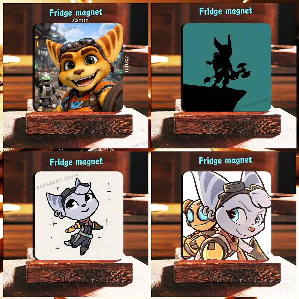Anime R-Ratchet game Clank Fridge Magnetic Magnet PVC Memorial Decor for Family Friends Students Adults