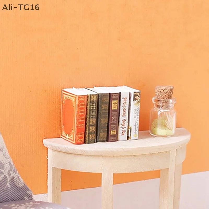 (YY)6 ชิ้น/ล็อต 1:12 ของเล่นบ้านตุ๊กตาจิ๋ว อุปกรณ์เสริมหนังสือกระดาษ ของเล่นสำหรับเด็ก ของเล่นเสริมสร้างจินตนาการ เฟอร์นิเจอร์บ้านตุ๊กตา