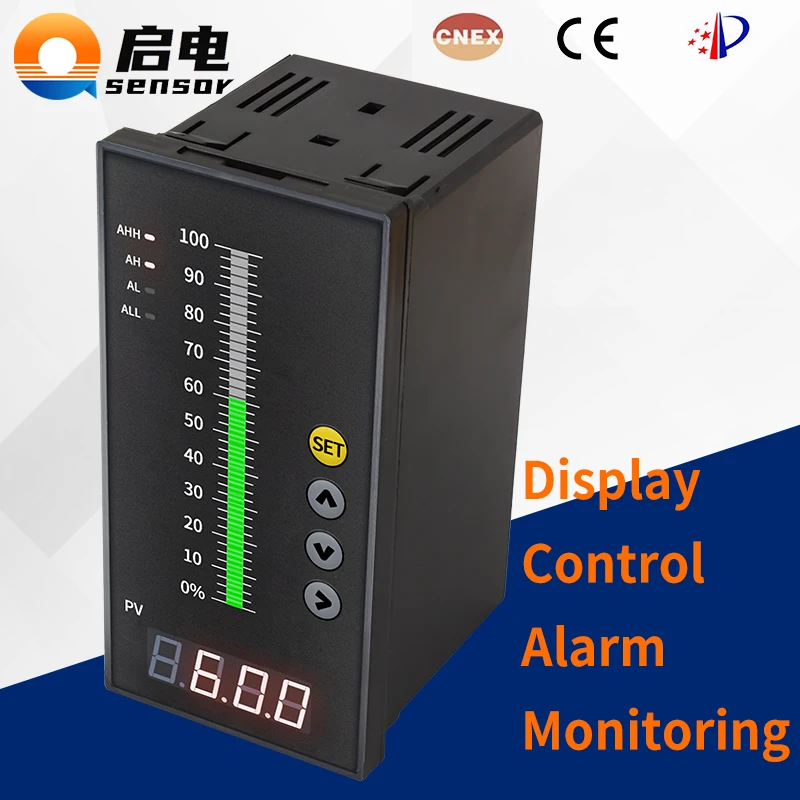 Automatic Liquid Level Controller Digital Water Level Indicator Tank Level Control Instrument 4-20mA RS485 Relay Alarms