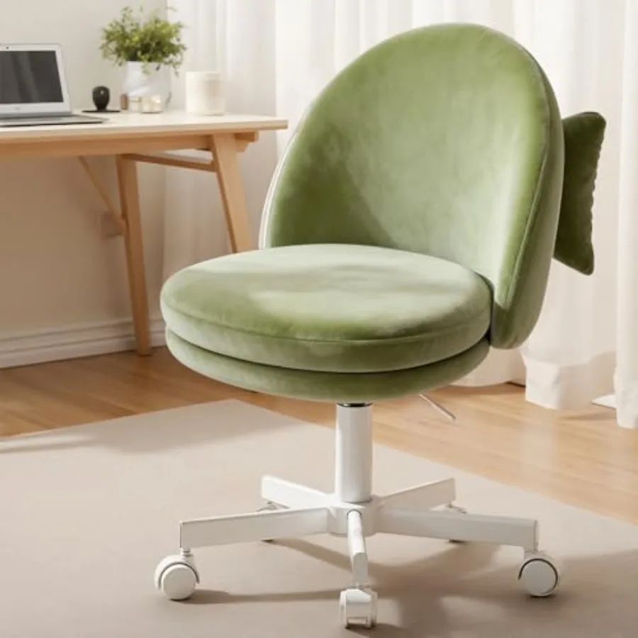 

Velvet Tall Office Chair with Wheels Vanity Chairs with Back, Versatile Height Use: Office to Bar Stools Small Ergonomic Comfy