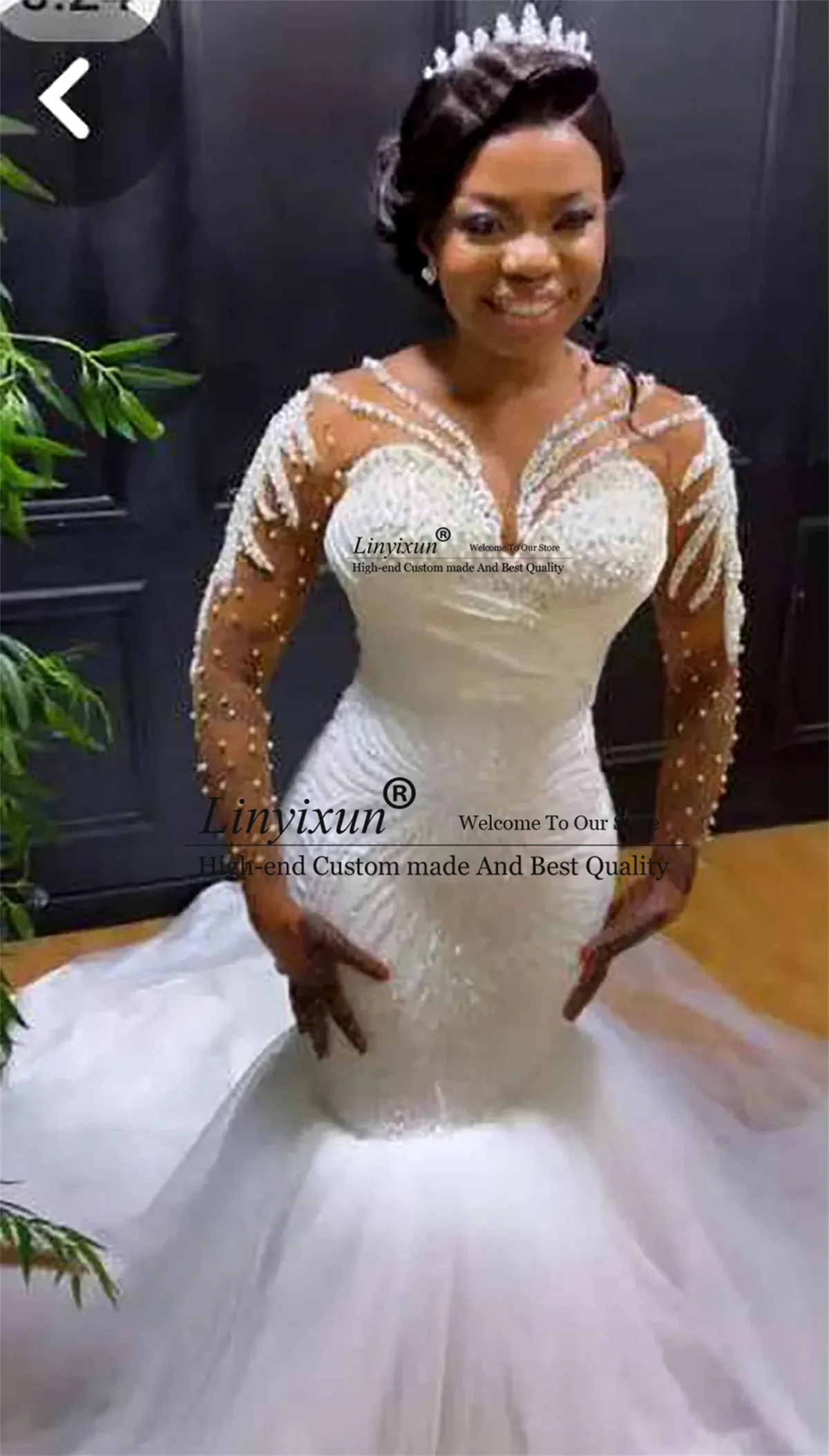 Elegant Customized Slim Fit Mermaid Wedding Dress With Detachable Tail Rhinestone Appliques Lace Tulle Bridal Vestido De Novia