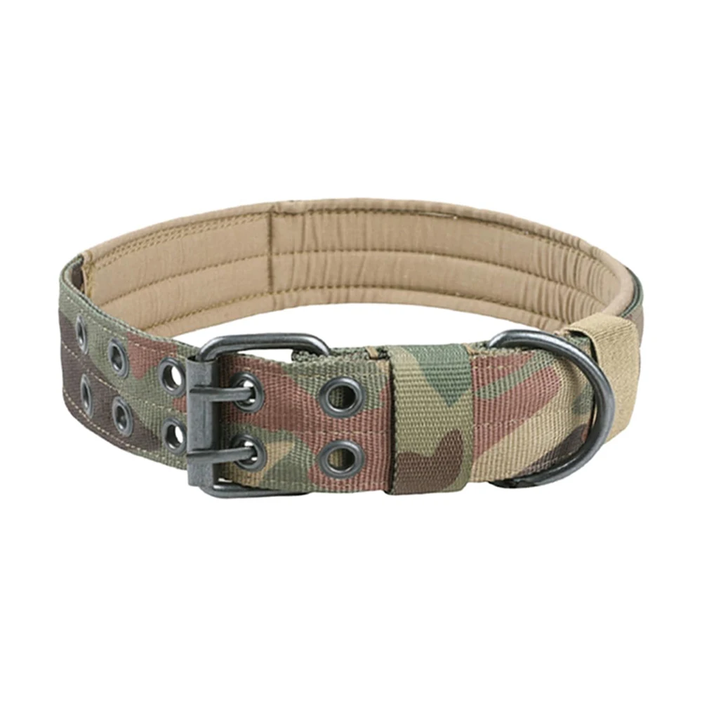 Verstellbares Militär-Hundehalsband mit Metall-D-Ring und Schnalle, Arbeitshundehalsband mit fünfstufiger Anpassung für mittelgroße und große Hunde – Detail 8