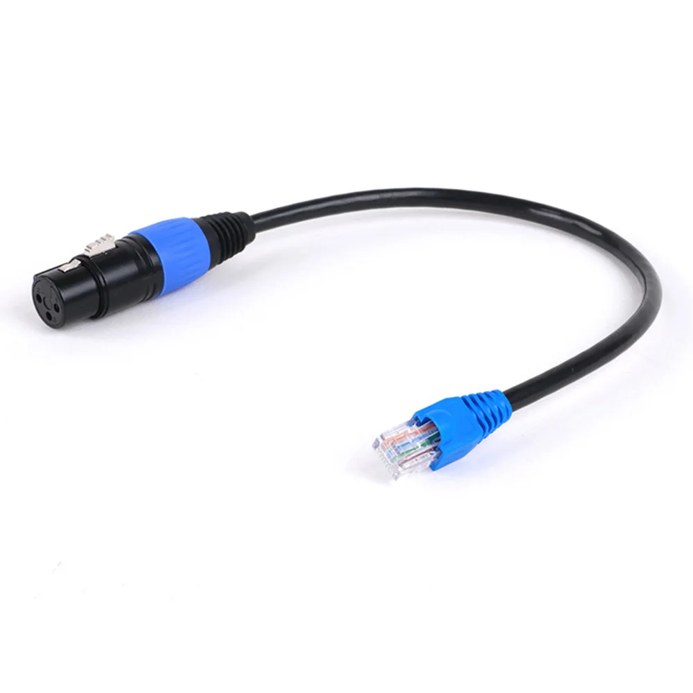 XLR to RJ45 Ethernet Cable,RJ45 CAT5/6 Male Network Connector to 3Pin XLR Female Adapter Cord for Stage Light Recording Studio