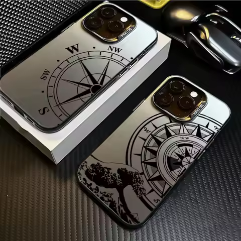 Fashion Vintage Compass Phone Case for Samsung Galaxy S25 S24 S23 Ultra 5G S22 Plus S21 FE S20 FE A15 A34 A35 A53 A54 A55 Cover