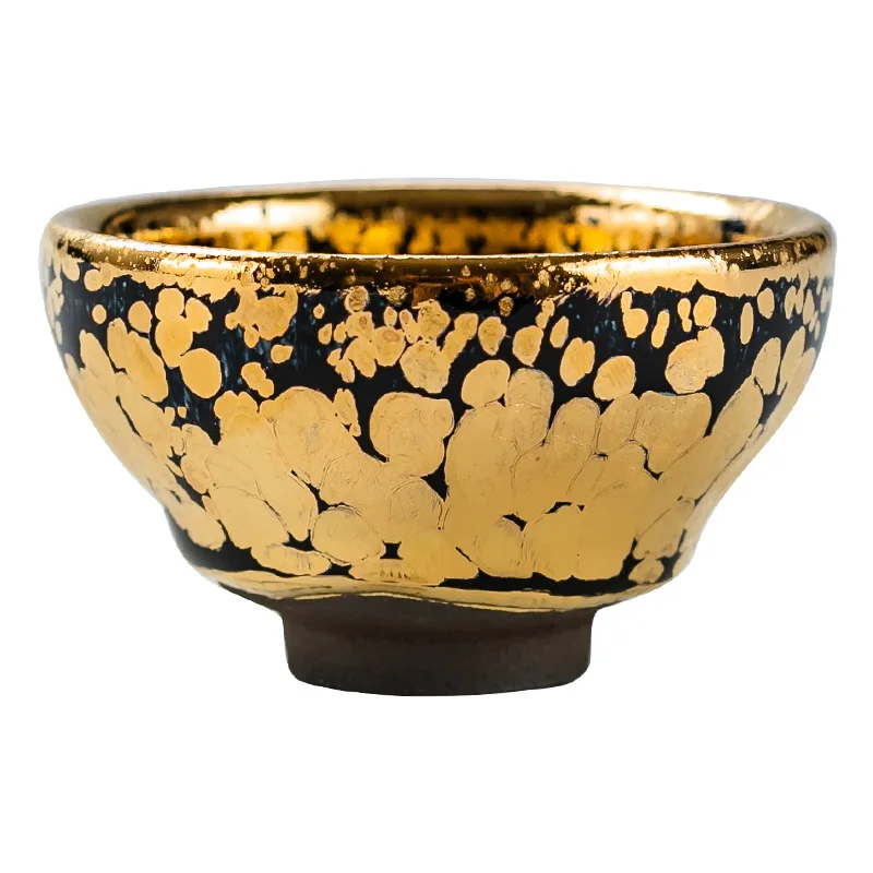Gold Jianzhan Teacup 24k Real Gold Glazed Master Cup Jianyang Pure Handmade Oil Drop Cup Kung Fu Tea Set Cup