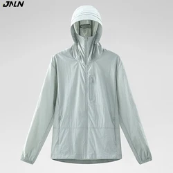 JNLN Women's Men's Waterproof Sun Protective Windbreaker Camping Climbing Trekking Hiking Jacket Unisex Quick Dry Anti-UV Coat