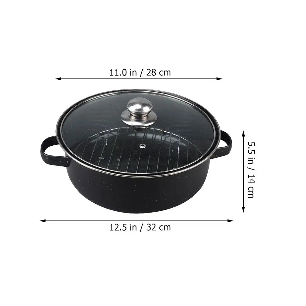 Ergonomic Double Handle Roasting Pan Multi-Function Cooking Pot Covered Oven Roaster for Sweet Potato Corn Chicken Wings