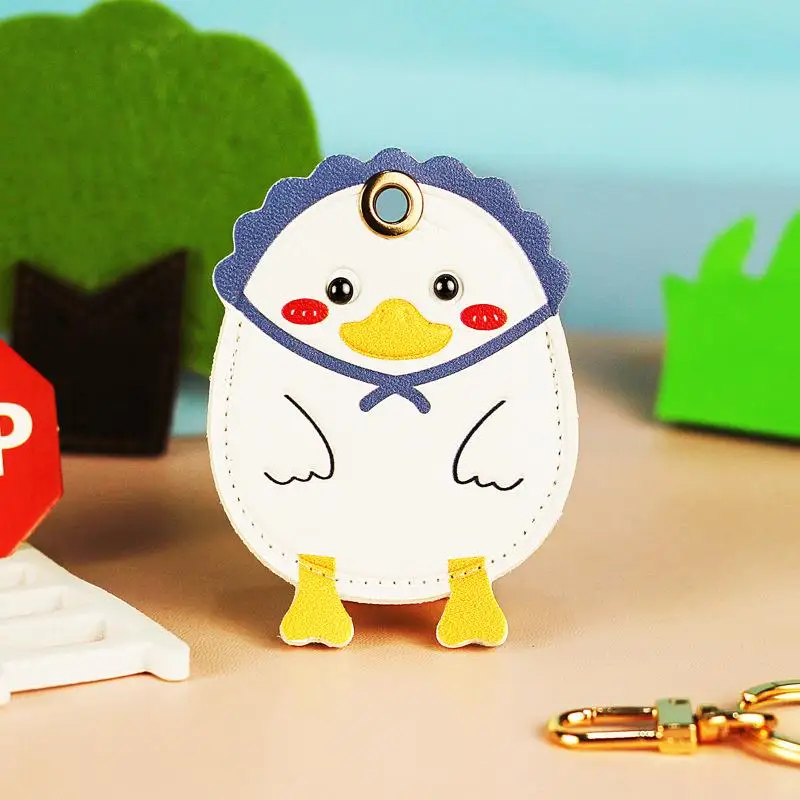 Delicate Chicken Access Control Card Holder Keychain Pendant Creative Protective Cover Bus Card Hanging Decoration