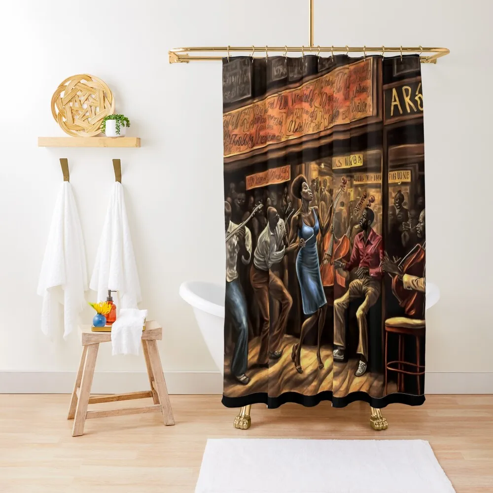 

Black History Month Black Excellence Jazz Shower Curtain Bathroom Accessorys Bathtub Washable Waterproof Fabric Shower Curtain
