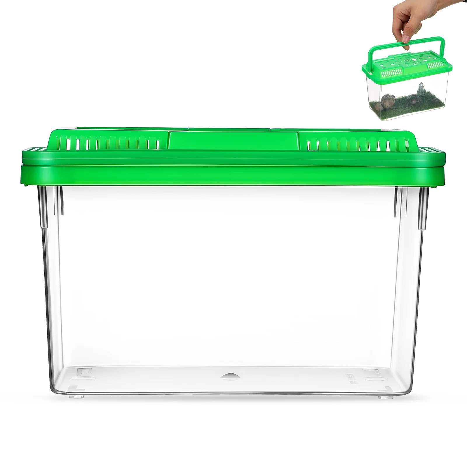 

Handheld Fish Tank Transparent Portable Aquarium For Betta Turtle Hamster Reptile Carrier Travel Mini Aquatic Pet