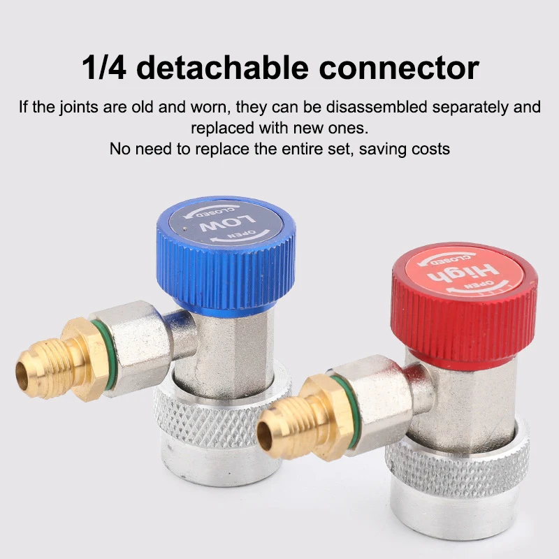 

Freon R134a Cylinder Adapter With Adjustable Quick-Release Hose For Air Conditioning Installation