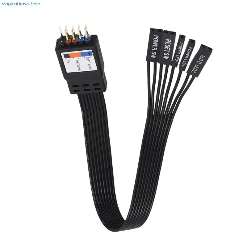 N2UB Easy Installs Motherboard Front Panel Cable 2Pin To 9Pin For Power Switches Reset Button And Hard Drive LED Indicators