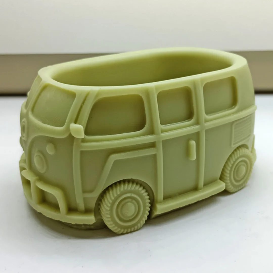 Creative Bus Car Flowerpot Silicone Mold Succulent Plant Pot Cement Concrete Creative Storage Box Candle Container Mould