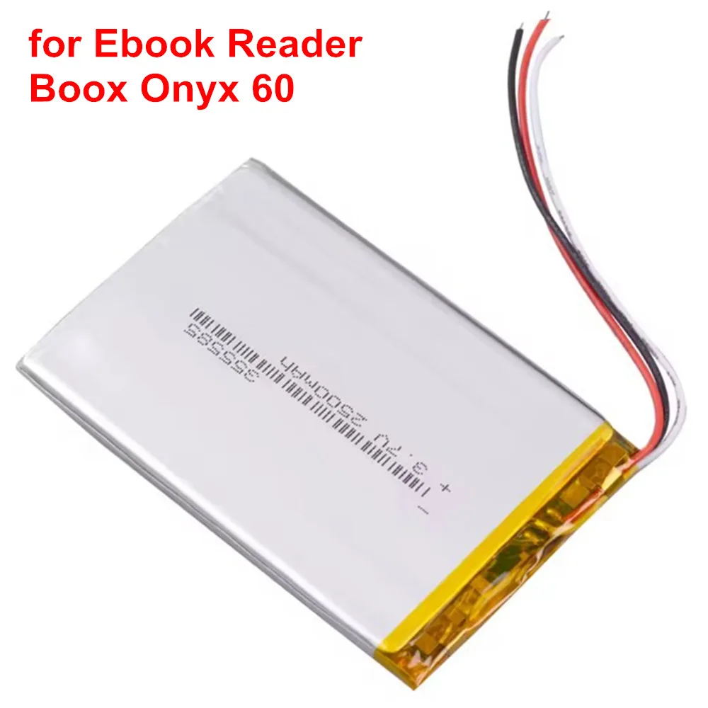 355585 2500mAh 3.7V NTC 3-Wires Lithium Polymer Replacement Battery for Ebook Reader Boox Onyx 60