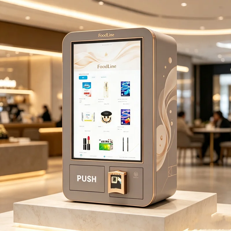 Wall Mounted Vending Machine 32 Inch Touch Screen Custom Color Cosmetic Display Store Customized