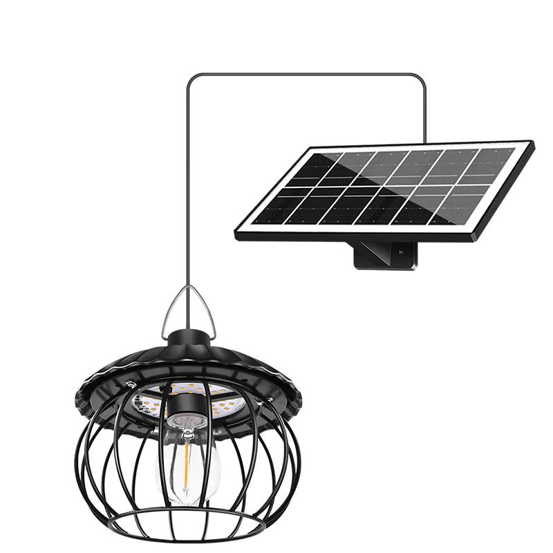 Lampe suspendue solaire pour jardin, lampe LED d'extérieur avec télécommande, éclairage à intensité variable et minuterie pour terrasse et balcon