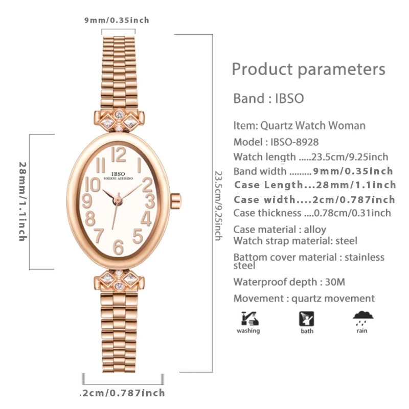 Original Luxury Brand Watches Women Golden Steel High Quality Waterproof Handwatches Female Elegant Small Oval Ladies Wristwatch