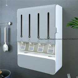 Wall-mounted Kitchen Shelf Spice Rack, Multi-functional Condiment Storage Box No Punching Seasoning Box, High Capacity