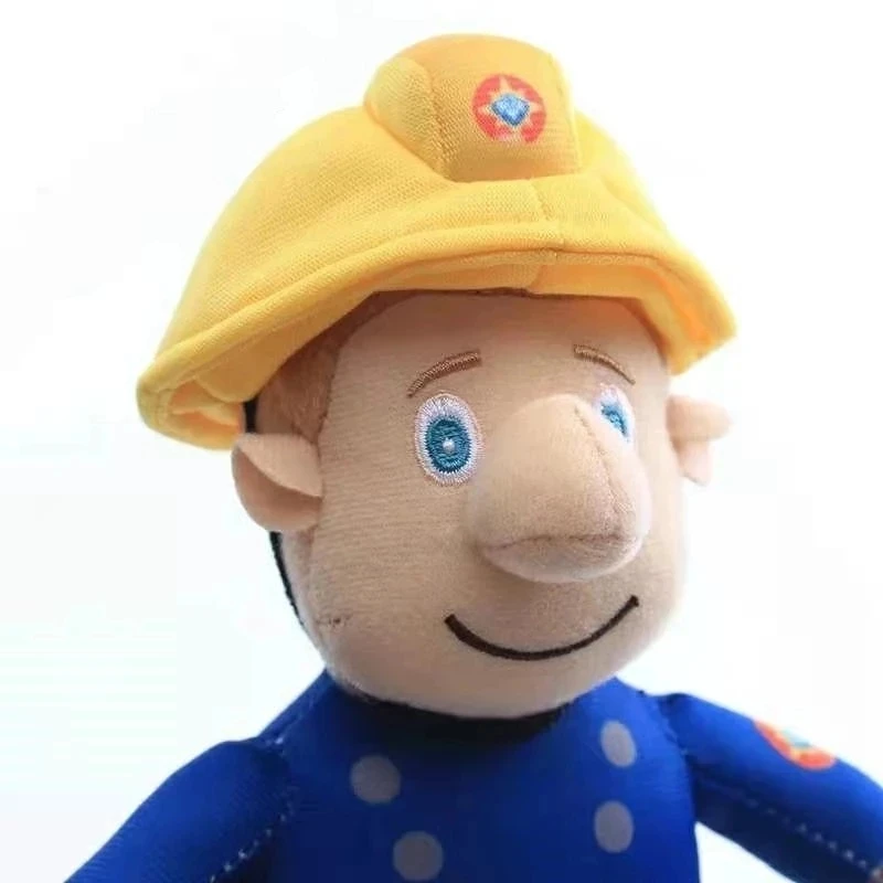 New 25CM Cartoon Fireman Sam Plush Toy Anime Kawaii Firefighter Soft Stuffed Doll Figure for Kids Xmas Birthday Gifts