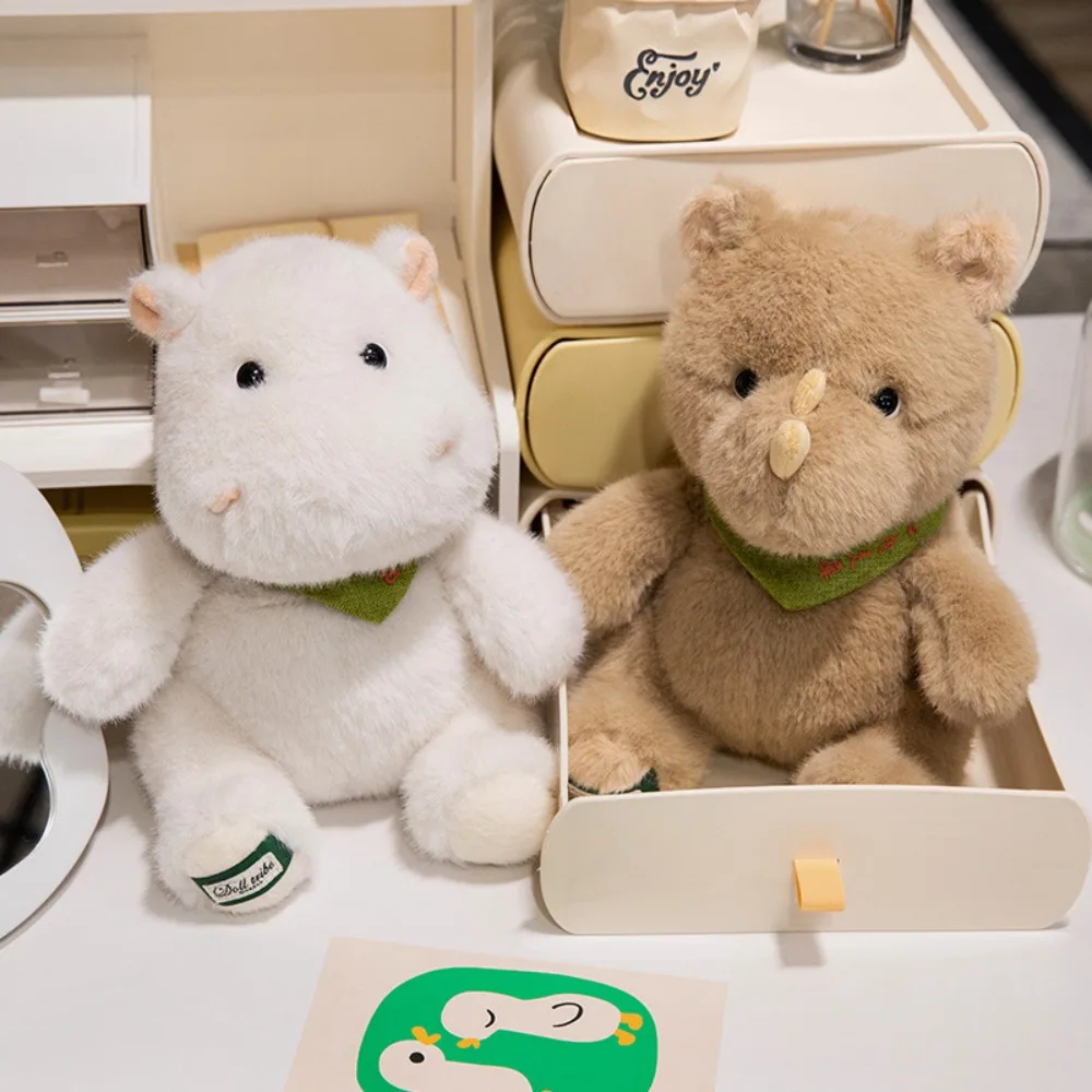 El cerdo hinchable Moo Deng juguetes de peluche postura sentada lindo bebé enojado muñeco de hipopótamo muñeco de peluche de dibujos animados adorno de sofá