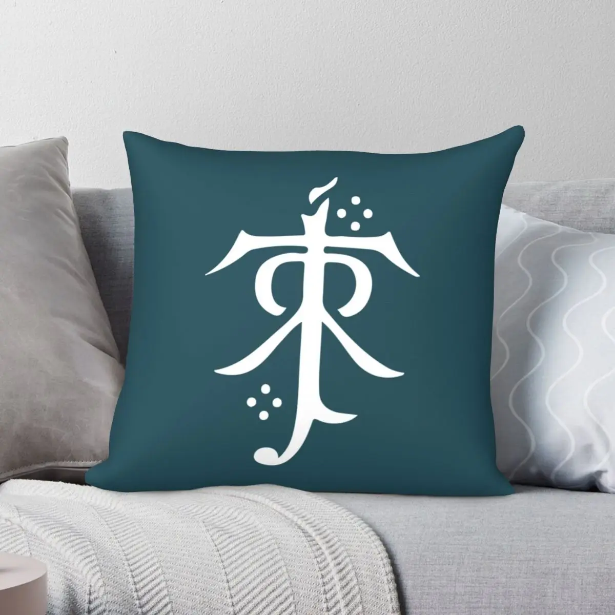 Tolkien Estate Symbol Square Pillowcase Polyester Linen Velvet Printed Zip Decor Pillow Case Sofa Seater Cushion Cover