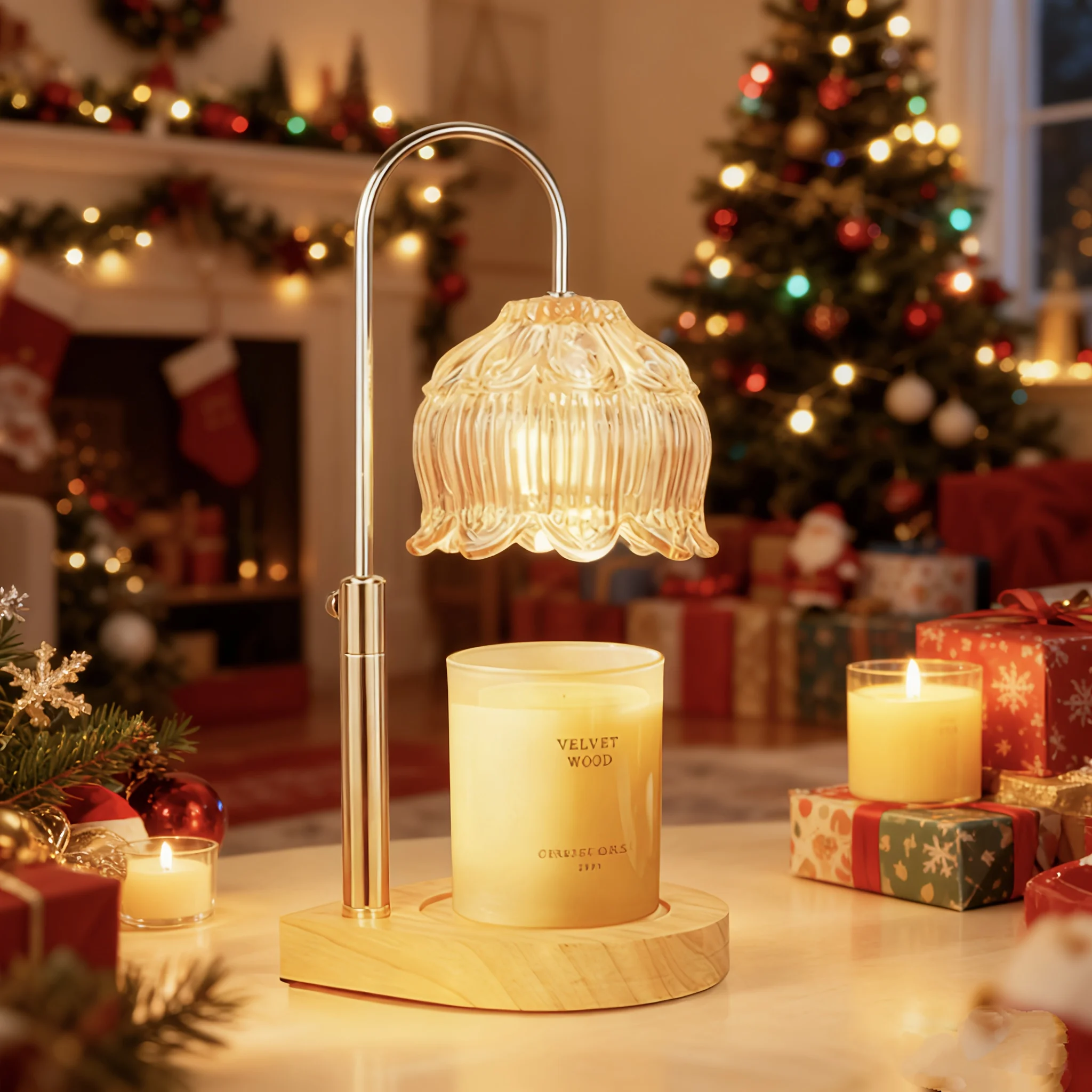 

usWax-melting Lamp, Candle Warmer, Crystal Candle Wax Warmer With 2/4/8-hour Timer, Adjustable Temperature, Electric Candle Warmer Suitable For Scented Jar Candles, Elegant Homevalley Lily Shape, Mother'S Day Gifts, Bulb Not Included.d