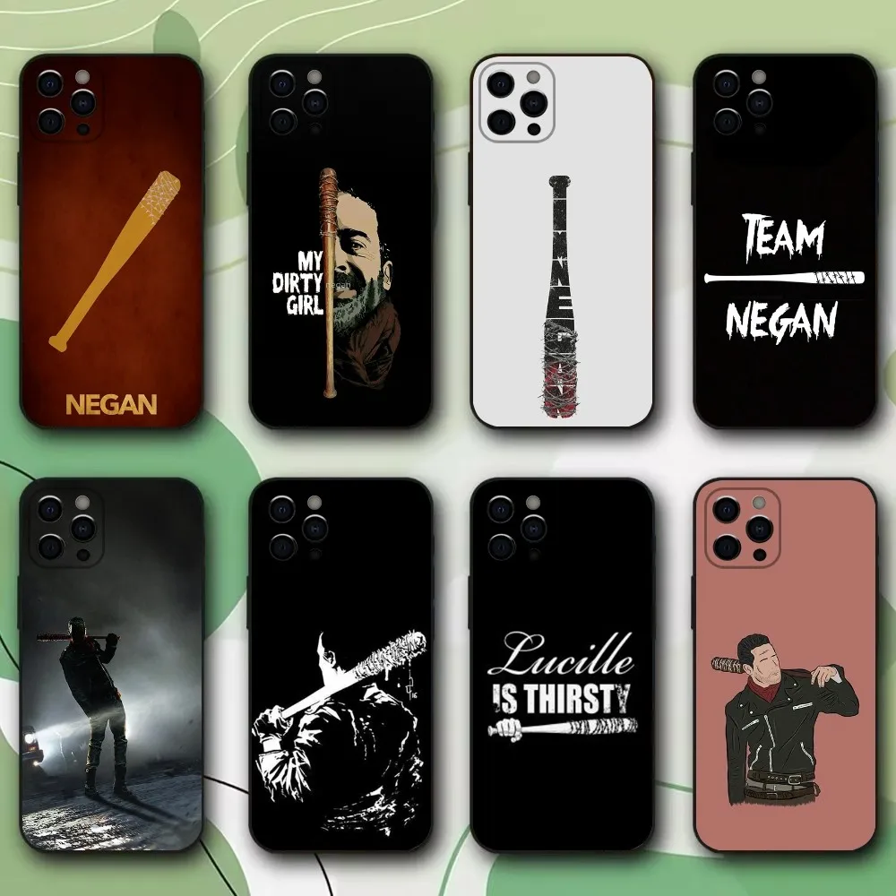 Negan T-The Walking Dead Phone Case For iPhone 16,15,14,13,12,11,Pro,X,XS,Max,XR,Plus,Mini Soft Black Cover