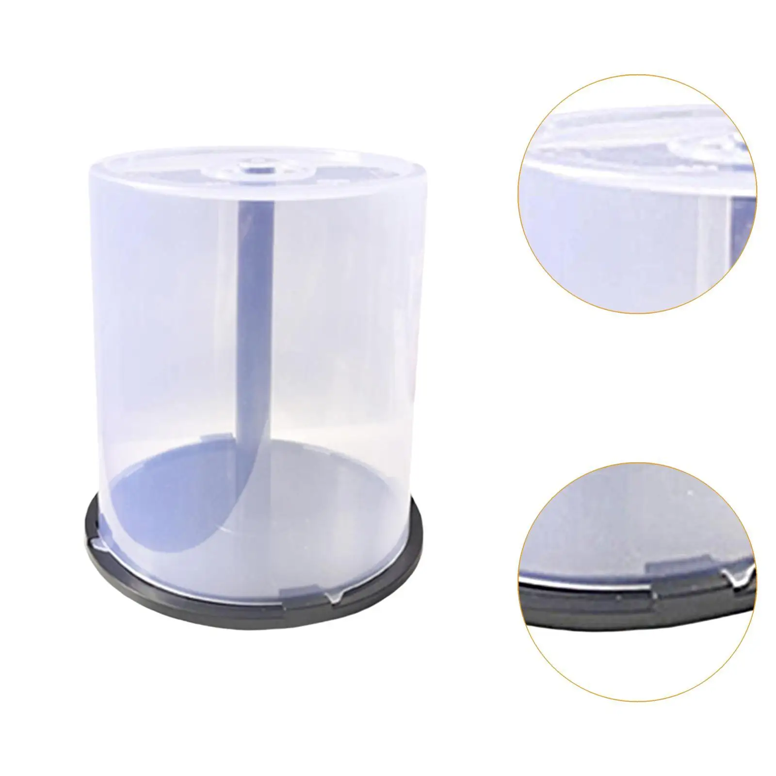 Empty DVD Storage Bucket CD Holder 100 Discs Clear PP Box Organizer with Black Base for Home Shelf