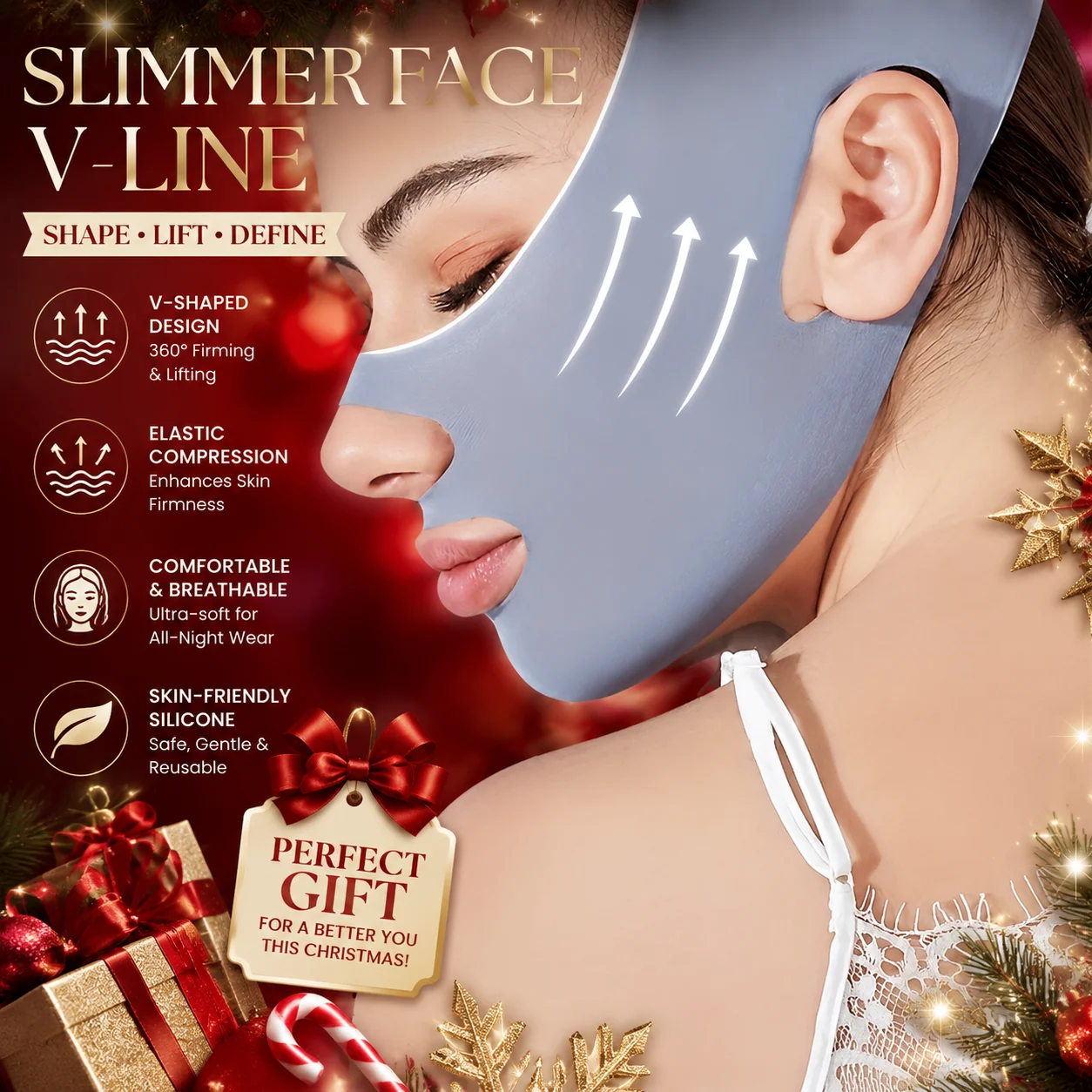 Face-Lift With Sleep Face V Shaper Facial Slimming Bandage Relaxation Shape Lift Reduce Double Chin Face Thining Band Massage