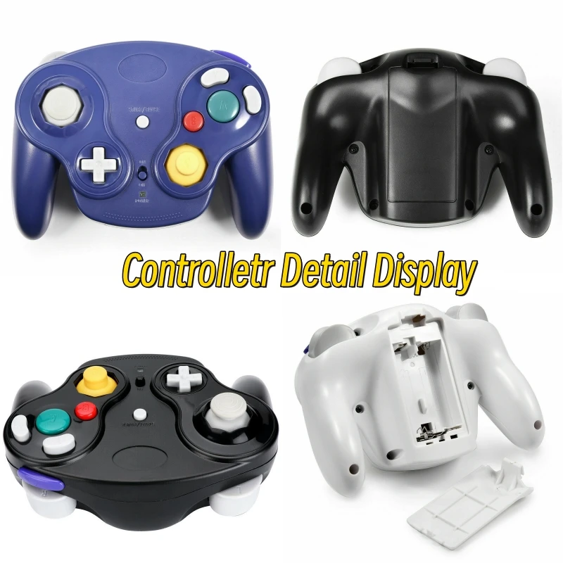 5 kolorów bezprzewodowy pad do gier kontroler do konsoli do gier NGC z adapterem 2.4G gamepadów Joystick do konsoli gra wideo GameCube