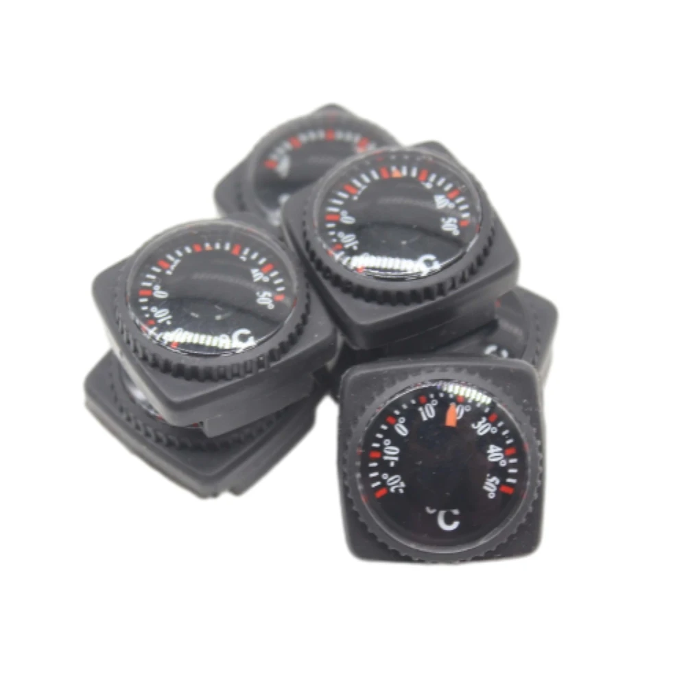 5PCS Black 20mm Thermometer Plastic Celsius Mini Outdoor Temperature Meter Waterproof Thermometer Universal Pointer Thermometer