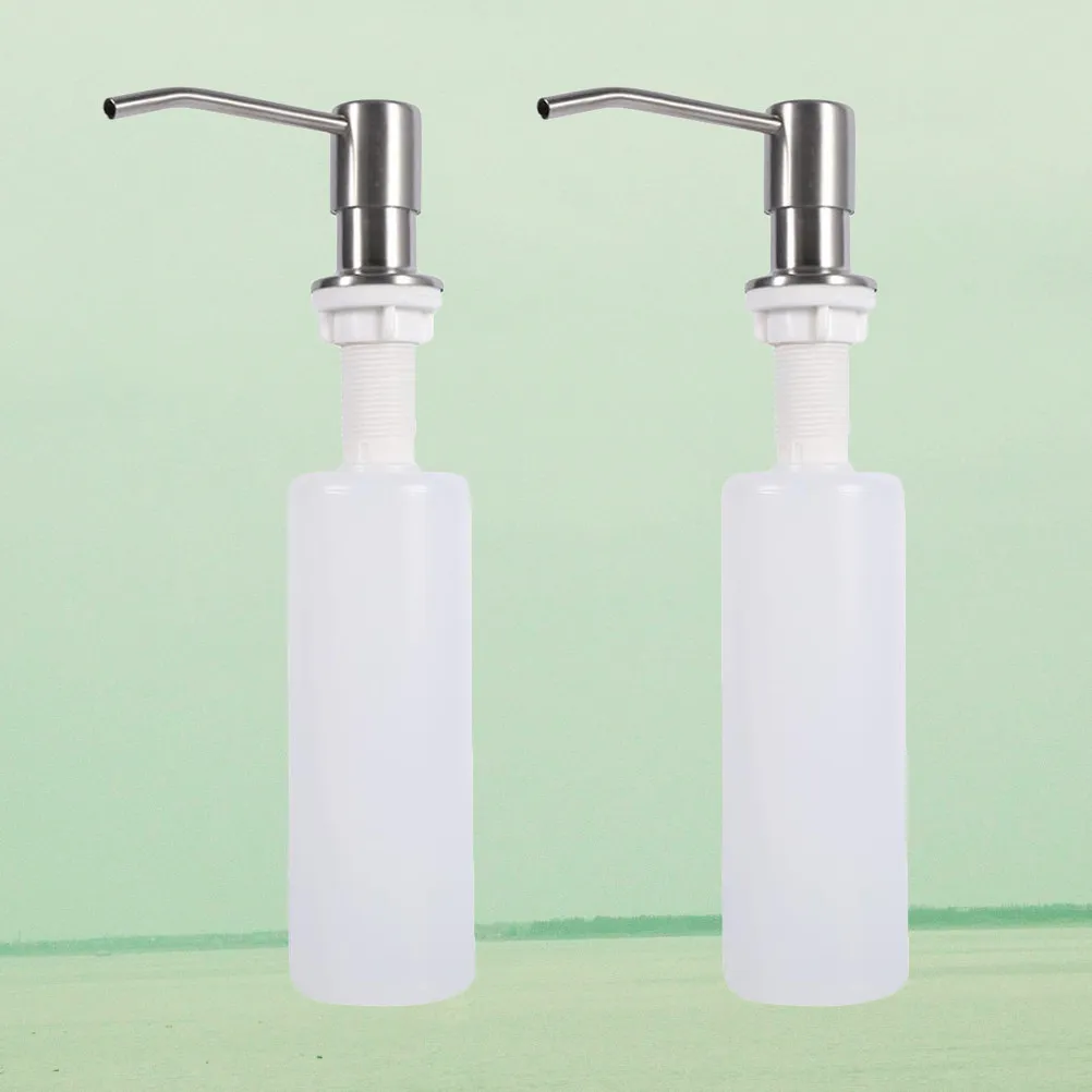2Pcs Sink Soap Dispenser Premium Quality 300Ml Refillable Bottle for Kitchen Bathroom Hand Sanitizer Detergent Use