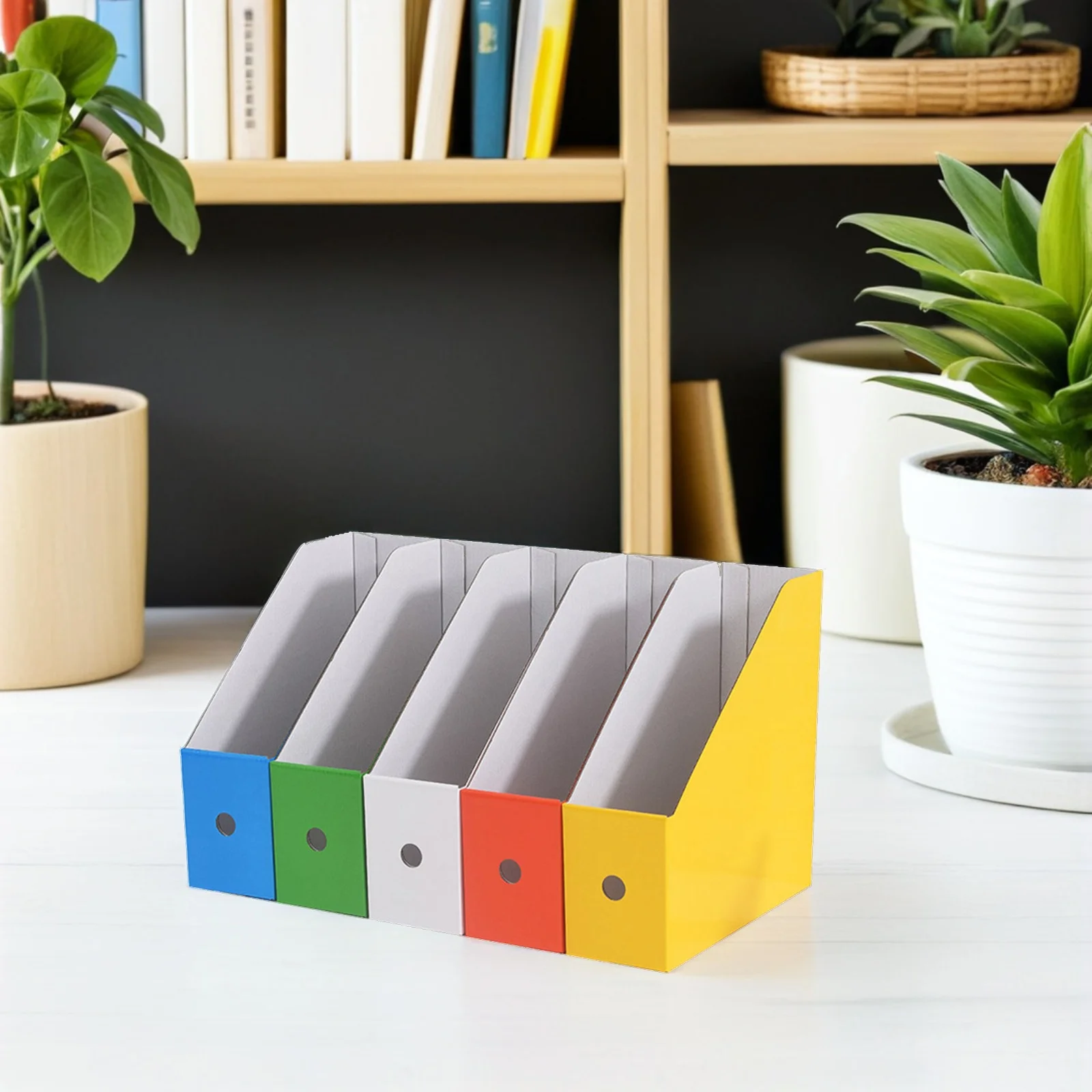 

1 set Colorful Document Holder Storage Rack File Organizer Desktop Office Decor Shelf File Cabinet Stand Rack For Students Books