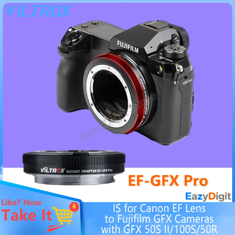 محول عدسة التركيز التلقائي VILTROX EF-GFX Pro هو لعدسة Canon EF لكاميرات Fujifilm GFX مع GFX 50S II/GFX 100S/GFX 50R #1