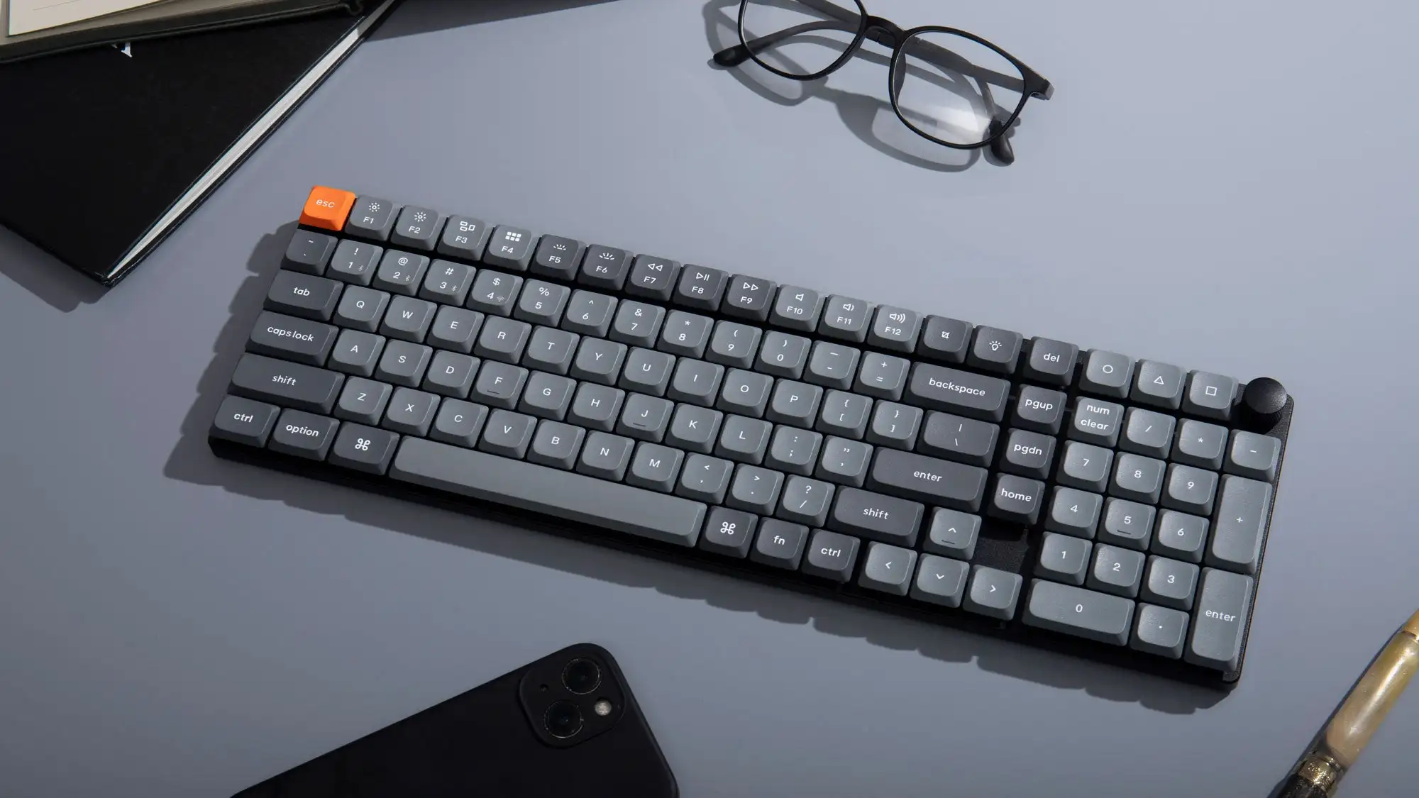 Keychron K17 Max QMK Wireless Low Profile Mechanical Keyboard 96% Layout RGB Backlight Hot-Swappable Gateron Switch