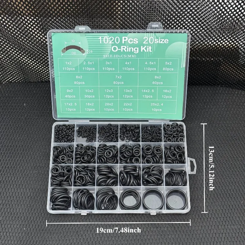 1020pcs Nitrile O-Ring Repair Kit, Sealing Ring Set