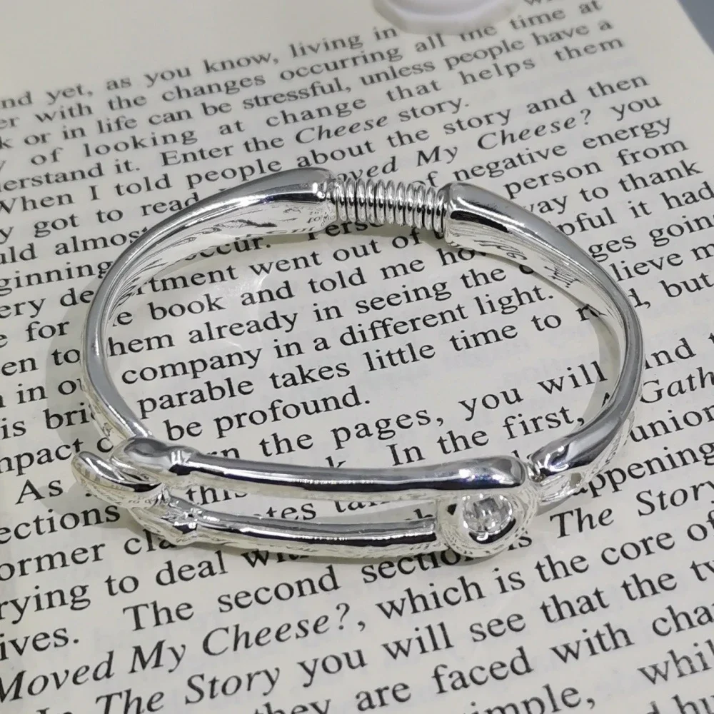 Geometric Silver Bracelet, High-End OL Style Gift