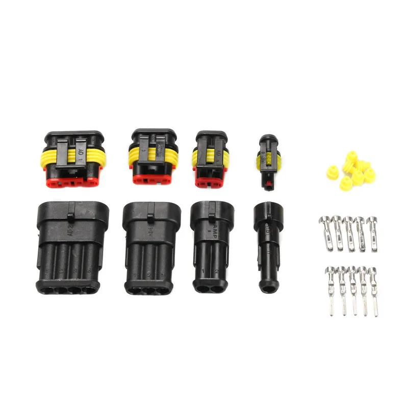 Kit de conectores eléctricos para coche y Marina, conectores impermeables de 1, 2, 3, 4, 5, 6 pines, 708/352/296 piezas