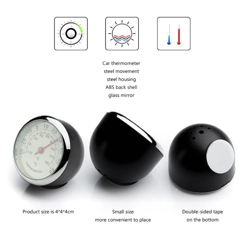 Termometer Gaya Sederhana dengan Diameter Panel 40Mm Tampilan ℃/ °F Meteran Pengukur Bingkai Logam untuk Pengiriman Drop