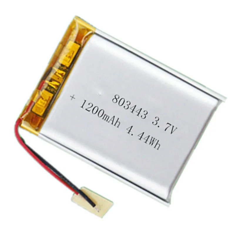 2/5/10/20Pcs 3.7V 1200mAh 803443 Lithium Polymer Ion Battery 2.0mm JST Connector