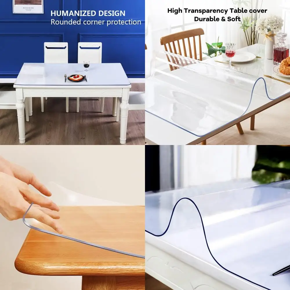 

Прочный прозрачный чехол для стола 42x70 дюймов, защитная накидка из плотного пластика для обеденных и конференц-столов