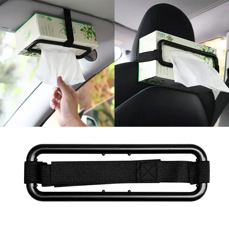 Universal Car Tissue Rack Clip For Car Sun Visor Armrest Box Seat Backrest Tissue Holder Portable Car Tidy Storage Accessories