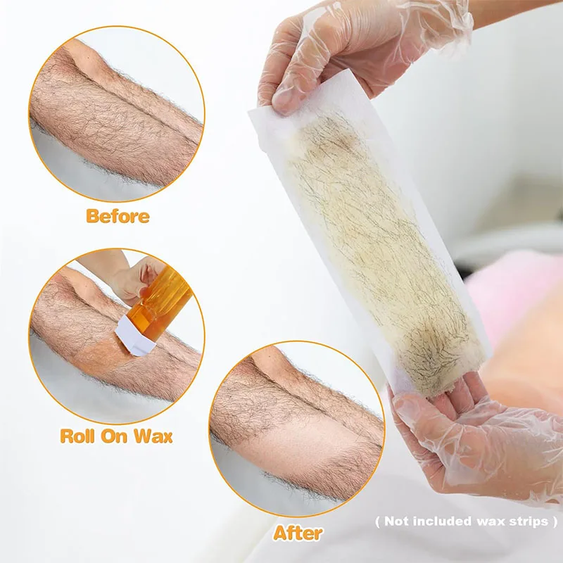 Kit Roll On Waxing untuk Menghilangkan Rambut Semua Jenis Kulit Pemanas Waxing Kartrid Panas Madu Penghilang Rambut Set Rol Lilin Uniseks