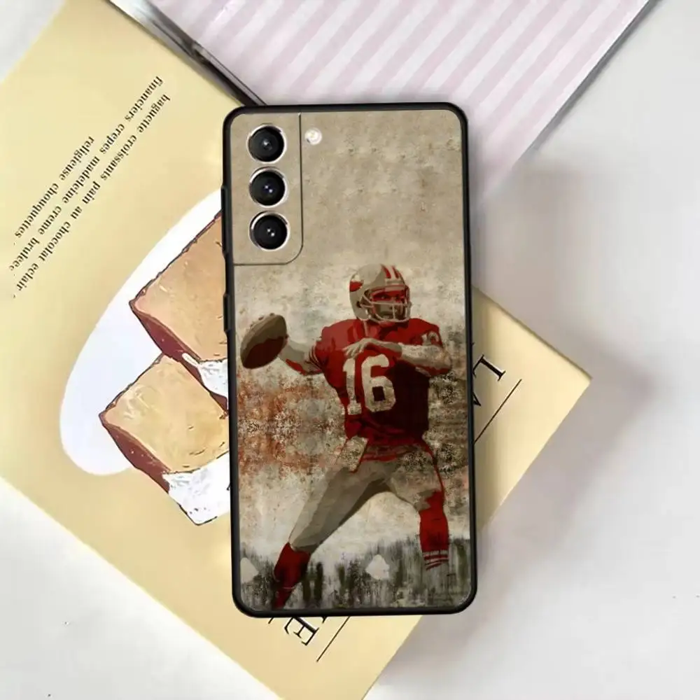 Joe Montana Capa de telefone para Samsung GalaxyA13,21s,22,31,32,52,53,71,72,73, capa preta macia
