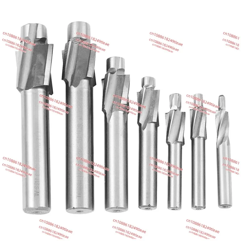 7Pcs M3-M12 Counterbore Milling Cutter High Speed Steel Pilot Slotting Tool End Mill Slot Drill Bit Set