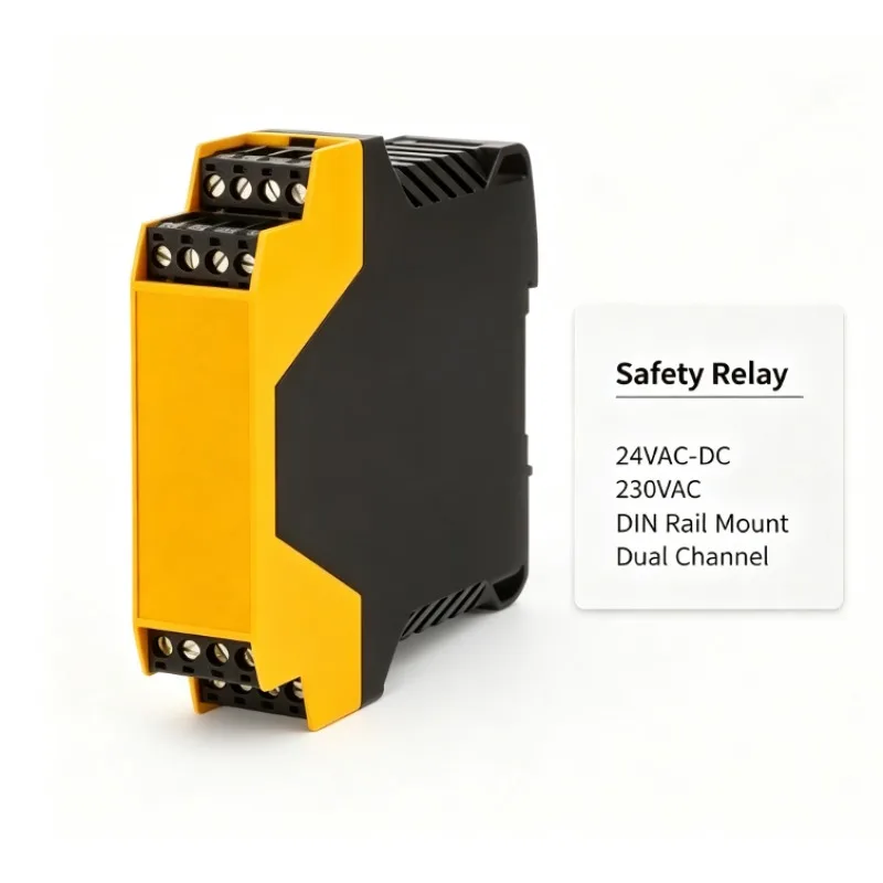 1Pcs Dual Channel Safety Relay Module 24V AC/DC 230VAC DIN Rail Mount Industrial Control Switch Compatible ESR5-NO-31/21/41