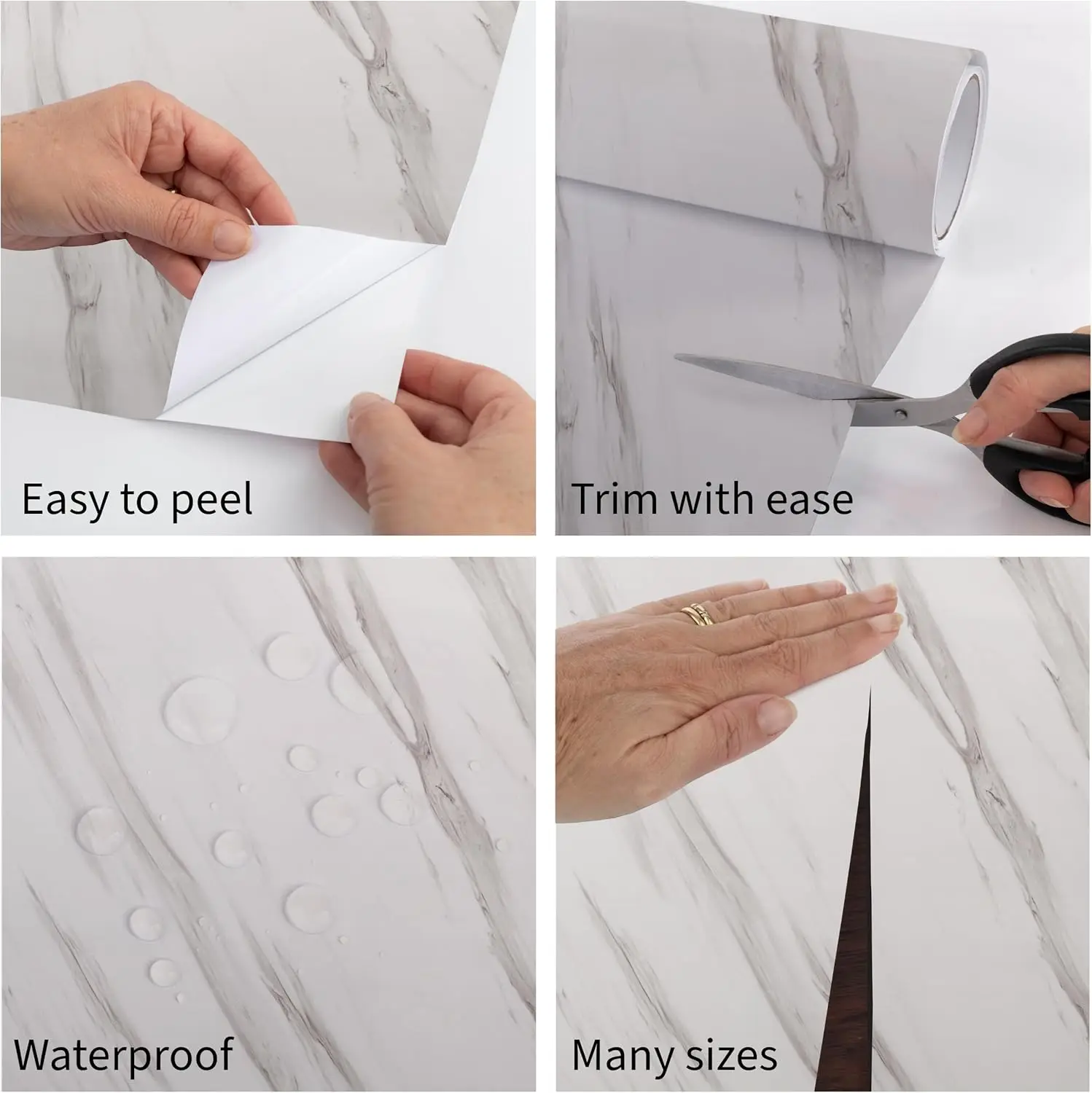Kitchen Self-adhesive Wall Adhesive Wallpaper Marble Pattern Pvc Home Decorations Oil-proof Water-proof Luxury Home Decor