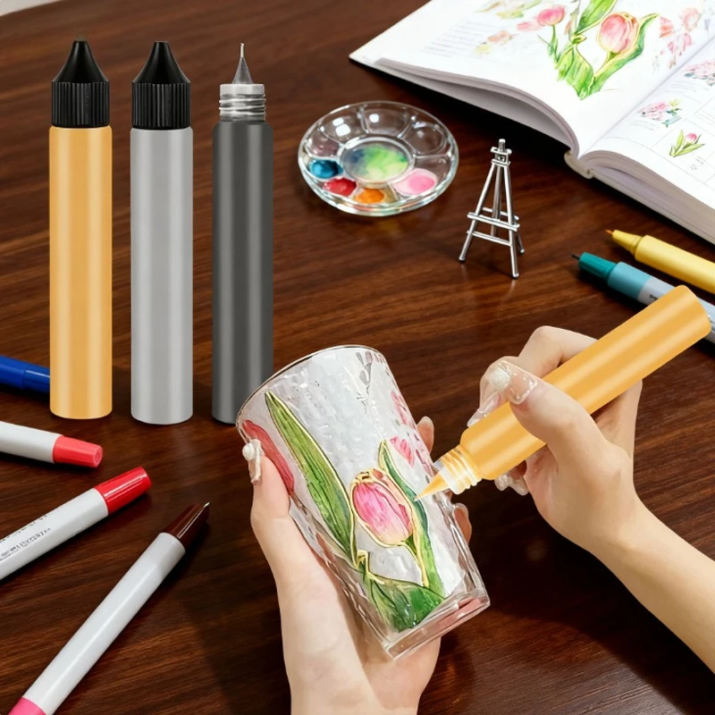 30ml 3D Glass Painting Pigment High Gloss and Transparency for DIY Handmade Glass Products Graffiti Festival Decoration