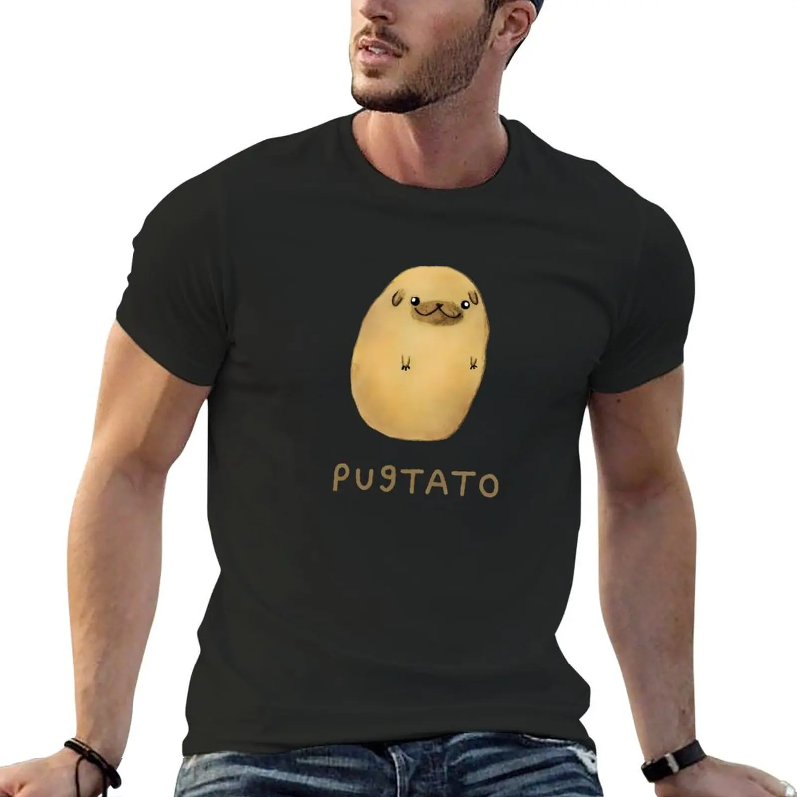 

PUGTATO T-Shirt anime t shirts oversized graphic tee for a boy vintage t shirt men